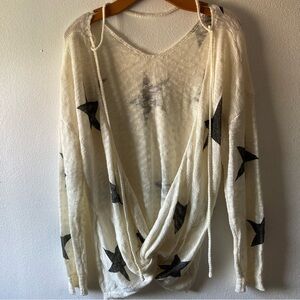 White Star Patterned Sweater